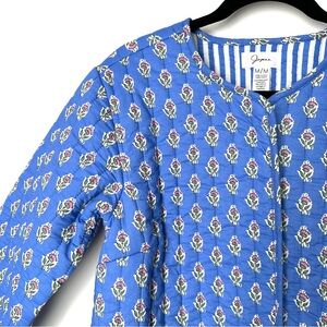 Floral Print Boxy Fit Cottagecore Quilted Cotton Jacket